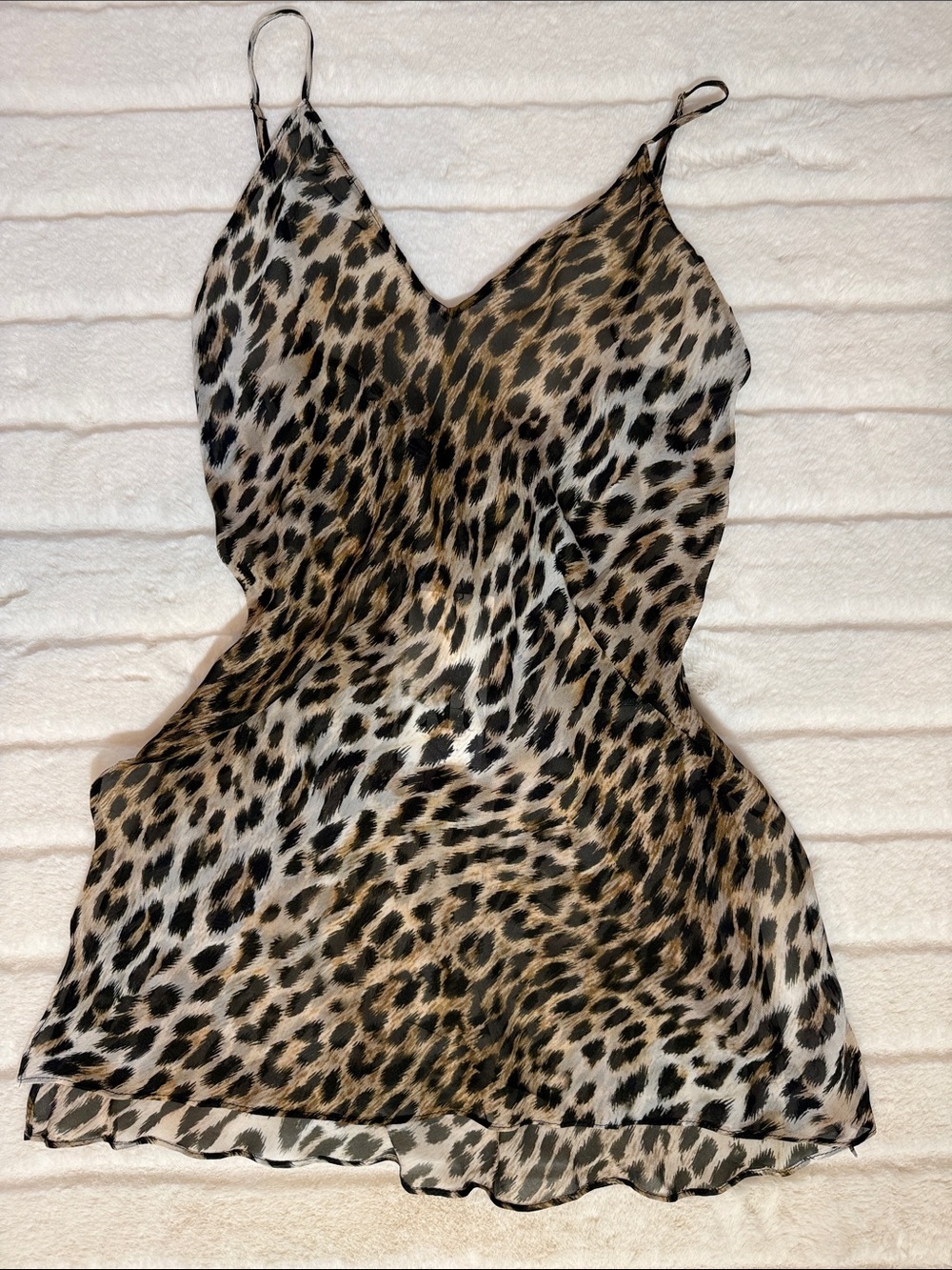 NWT ZARA Leopard Print Satin Slip Dress - Neutral Tones